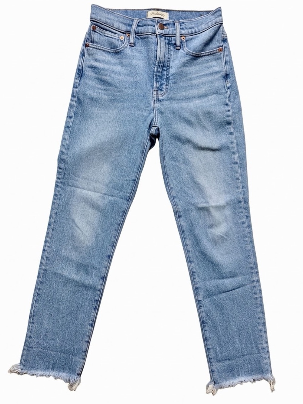 ⁠Madewell The Perfect Vintage Jean High Rise Raw Hem Light Wash Denim Size 25⁠